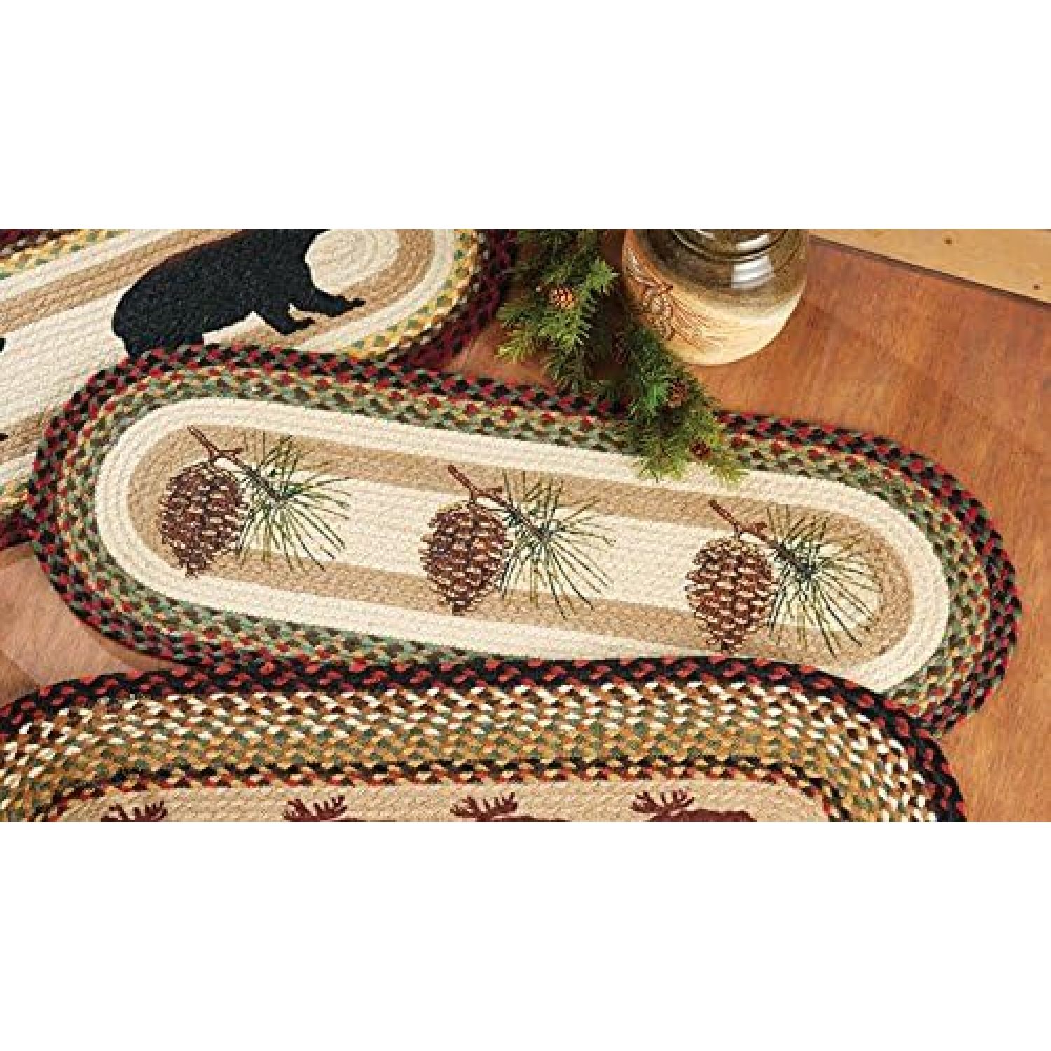 Pinecone Braided Jute Table Runner