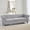 Grey, variant on 85" Chesterfield Sofa ,Button Tufted PU Couch ,Upholstered Furniture With Nailhead Accents Scrolled Arms Low Profile For Home Interior Space, Brown
