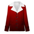 thumbnail image 4 of LYXSSBYX Womens Shackets Jackets Hot Sale Clearance Women's Fashion Long Sleeve Pocket Plush Button Coat, 4 of 5