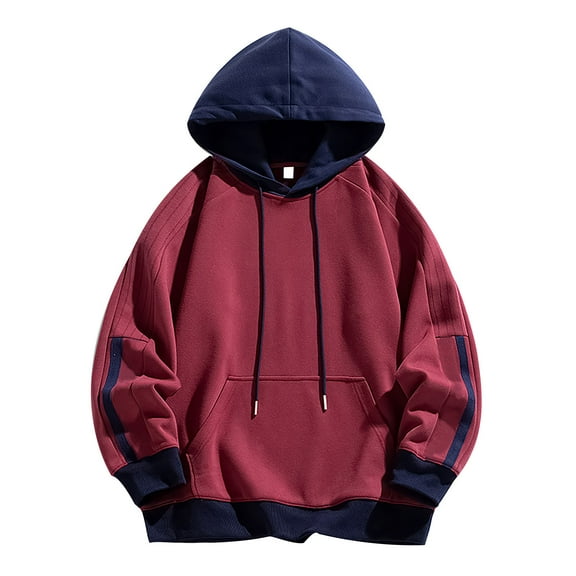 SRZYMJ Mens Hoodie Oversized Men's Autumn Long Sleeve Hooded Sweatshirt Loose Fit Casual Sportswear With