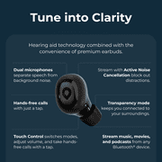 Lexie H1 Rechargeable OTC Earbud Hearing Aids with Bluetooth, App, and Noise Cancellation