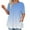 Blue, variant on Htigea Women's Plus Size Crewneck T Shirts Summer Half Sleeve Tees Casual Loose Fit Cotton Tunic Tops Pink,L
