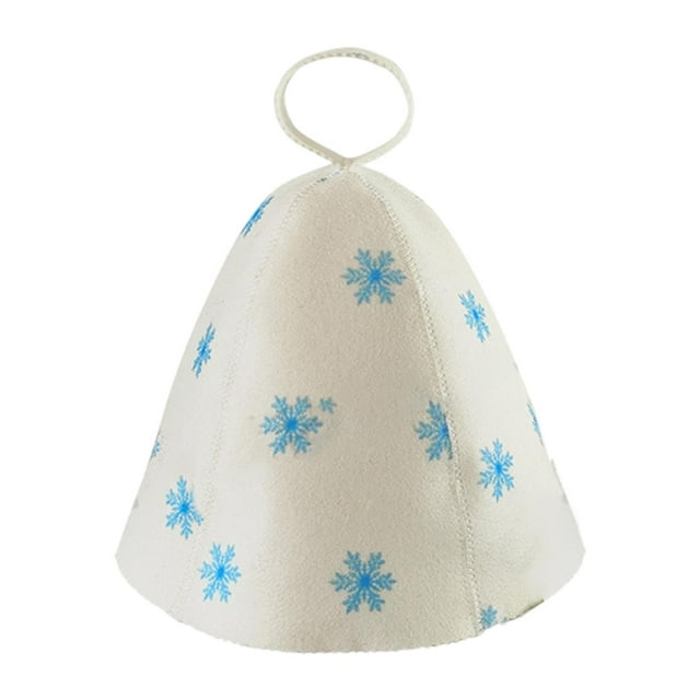 Sauna Sauna Hat, baños , sombrero de casa reutilizable protegiendo el cabello estampado tradicional Banya gorra de sauna para bañera spa Copos de nieve