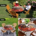 thumbnail image 4 of Plum Blossom Round Tablecloth for 36-44 Inch Tables, Fitted Table Cover with Elastic Edge, Retro Flowers Country Nostalgic Waterproof Outdoor Table Cloth Protector for Patio Garden Dinner Picnic, 4 of 9