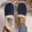 Navy, variant on Womens Fuzzy Slippers, Warm Slip on Fleece-Lined Platform Winter Indoor Shoes Navy Size 8.5