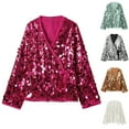 thumbnail image 4 of QTBIUQ Fashion Women Casual Cardigan Solid Long Sleeve Jacket Zipper Coat Silver, 4 of 4