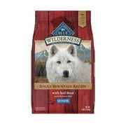 Blue Buffalo Wilderness Rocky Mountain Recipe High Protein Red Meat, Chicken-Free Dry Dog Food for Senior Dogs, Grain-Free, 4 lb. Bag