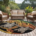 thumbnail image 4 of Round Rug 6Ft Washable Non-Slip, Polynesia Texture Circle Area Rugs for Living Room Bedroom, Abstract Traditional Tribe Sea Turtle Indoor Floor Mats Carpet Runner for Home Decor Aesthetic, 4 of 8