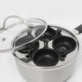 thumbnail image 2 of Cook Pro 4 Cup Egg Poacher All in One 2.5 Qt Stainless Steel Lidded Saucepan, 2 of 7