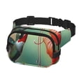 thumbnail image 2 of Honeii Hummingbird Floral Paradise Print Square Double Layer Waist Bag,Waist Belt Bag Fashion Fanny Women and Men,For Travel Running Hiking Walking, 2 of 9