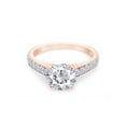 thumbnail image 3 of AFFY Moissanite Diamond Solitaire Engagement Wedding Ring in 14K Rose Gold over Sterling Silver-8.5, 3 of 8