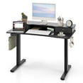 thumbnail image 1 of Costway 48"x 24" Electric Standing Desk with 2 Drawers Monitor Stand Storage Shelf Black, 1 of 9