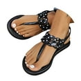 thumbnail image 3 of DAFEI Flip Flops for Women Rhinestone Flat Sandals Comfortable Suitable for Party Vacation Sexy Square Toe Rhinestone Bohemian Sandals, 3 of 8