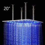 Cascada Ceiling Mount Rainfall LED Shower Head, (include Shower Arm) (20, Brushed Nickel)