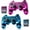 ClearBlue and ClearPurple, variant on Controller for PS-2 Play 2 Double Vibration 2 - Black and ClearRed