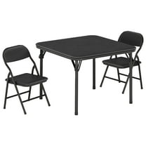 3-Piece Folding Card Table and Chairs Set, Portable Event Table and Chairs Set for Indoor and Outdoor Gatherings, Black