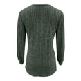 thumbnail image 4 of Garbnen Womens Sweater Ribbed Knit Basic Henley Women Long Sleeve Tops Lightweight Soft Fall Winter Warm Fashion Tunics Tops for Women Green L, 4 of 4