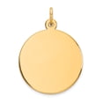thumbnail image 1 of 14 Carats Or Jaune.035 Calibre Disque Circulaire Gravable Collier Pendentif Rond Plaine, 1 of 6