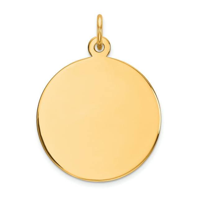 14 Carats Or Jaune.035 Calibre Disque Circulaire Gravable Collier Pendentif Rond Plaine