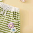 thumbnail image 6 of TOWED22 Girls Summer Play Clothes Set Floral Print Tee and Denim Shorts 2T-6T Green,4-5 Y, 6 of 9