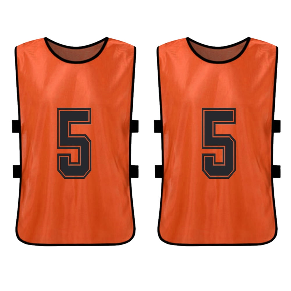 Mixfeer 12PCS Kid's Football Pinnies Quick Drying Soccer Jerseys Youth Scrimmage Basketball Team Training Numbered Bibs Practice Vest