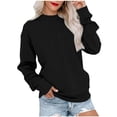 thumbnail image 2 of LEKWK Mock Neck Sweatshirt for Women Drop Shoulder Long Sleeve Oversized Sweatshirt Relaxed Fit Casual Fall Winter Tops for Workout Gym Athletic, 2 of 9