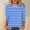 Blue, variant on HOMBOM Blouses for Women 3/4 Sleeve Purple Stripes Western Crew Neck 2025 Colorful Temperament Tee Shirts