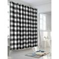 thumbnail image 3 of Fsddascl Black White Plaid Shower Curtain Set - Small 36" x 72" Washable Bathtub Curtain with 12 Hooks, Modern Simple Buffalo Check Gingham Waterproof Fabric Stall Shower Curtains for Bathroom, 3 of 6