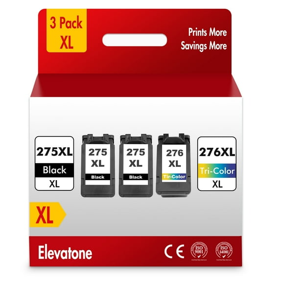 275XL Printer Ink Compatible for Canon Ink PG275XL and CL276XL 275XL Ink Cartridge for PIXMA TS3522 TS3722 (2x Black, 1x Tri-Color)