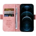 thumbnail image 2 of iPhone 12/12 Pro Wallet Case,PU Leather Folio Kickstand Card Slots Cover for iPhone 12/12 Pro,Book Folding Flip Case with Detachable Wrist Strap,Protective Cover for iPhone 12/12 Pro,Pink, 2 of 14