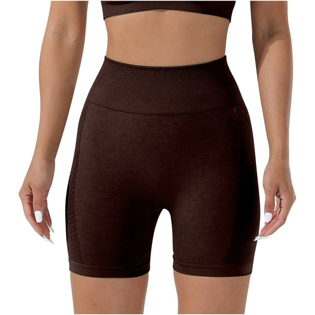 WMTBSRSW Basic Ribbed Knit Yoga Shorts Womens Seamless High Waist Booty Scrunch Shorts Elastic Comfy Workout Athletic Biker Shorts