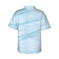 thumbnail image 3 of Daiia Light Blue Marble Hawaiian Shirt for Men Gentle Cotton Regular Short Sleeve Casual-XX-Large, 3 of 9