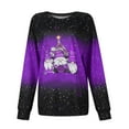 thumbnail image 5 of Sakmal Crew Neck Sweatshirts for Women Christmas Purple Oversized Tops Santa Claus Holiday Sweatshirt for Women, 5 of 5