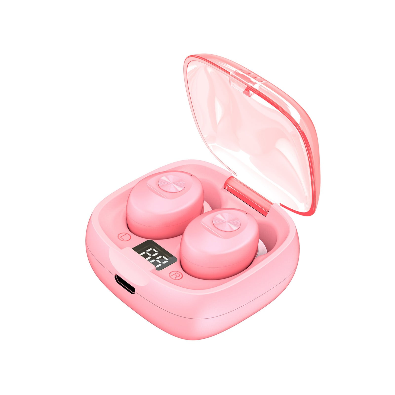 Wireless Earbuds, Bluetooth Earbuds Headphones Bass Stereo, IPX7 Waterproof Ear Buds with Mic LED Display, in Ear Earphones, 78H Playtime for Smartphone Laptop Pad Sports Workout,Pink