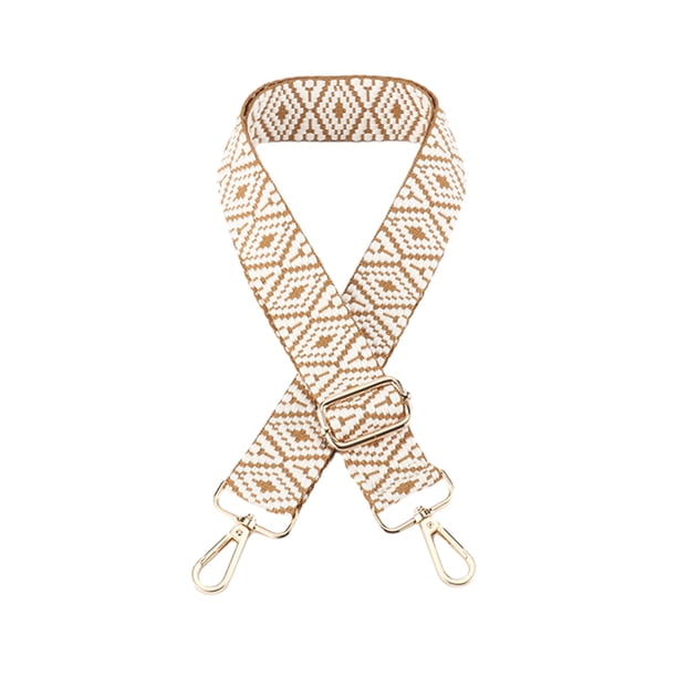 Qarigey Bolso Cinturón ancho Bolso bandolera Correa Engrosamiento Bolsas de mensajero Parte Accesorio Correas de correas ligeras Viajes, Equipaje y Accesorios Varios marrón blanco Botón dorado claro