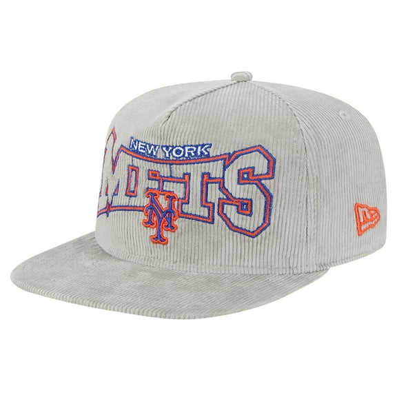 Men's New Era Gray New York Mets Corduroy Golfer Snapback Hat