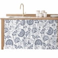 thumbnail image 2 of Pastoral Flowers Cabinet Curtain 32"Wx55"L, Dustproof Pantry Door Curtain with Self Adhesive Tape, Vintage Haze Blue Farmhouse Plant Tall Storage Cover Privacy Drape for Bathroom Kitchen Laundry Room, 2 of 9