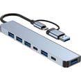 thumbnail image 2 of USB Extender for Type-C & Type-A Port, 7 in 1 USB Splitter, Computer Accessories with USB-C USB-A, Dongle Adapter for Tablet Phone PC, Compatible with HP Dell Lenovo Galaxy Nexus Thinkpad, 2 of 5