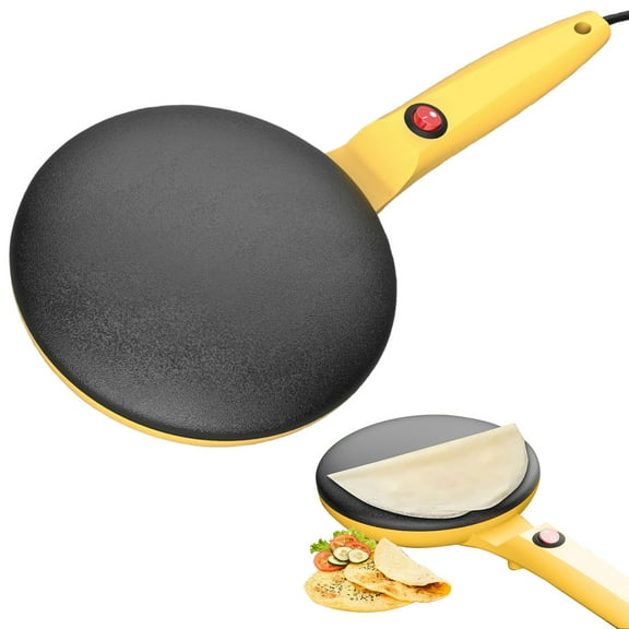 Clearance Bakeware under $15,Instant Crepe Maker 8" Griddle Crepe Maker Non Stick Pan Auto Thermostat Handheld Long Handle Portable Breakfast Maker For Pancake Chapati