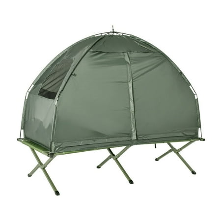 Camping Cot for Adults All-in-One Tent with Sleeping Bag & Air Mattress - Portable Elevated Bed for Hiking, Backyard, Outdoor Use