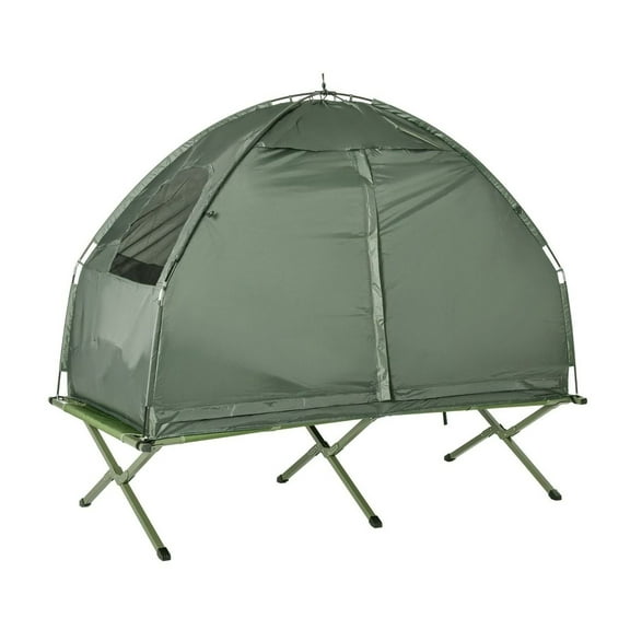 Camping Cot for Adults All-in-One Tent with Sleeping Bag & Air Mattress - Portable Elevated Bed for Hiking, Backyard, Outdoor Use
