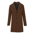 thumbnail image 5 of BXINGOHAI Men's Winter Coat Trench Big and Tall Overcoat Casual Single Breasted Mid-Long Pea Top Jacket Today Sales Coffee,XL, 5 of 6
