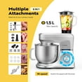thumbnail image 3 of SPECSTAR 6 in 1 Multifunctional Stand Mixer with 8.5 Quart Stainless Steel Bowl, 660W 10 Speed Tilt-Head, Silver, 3 of 8