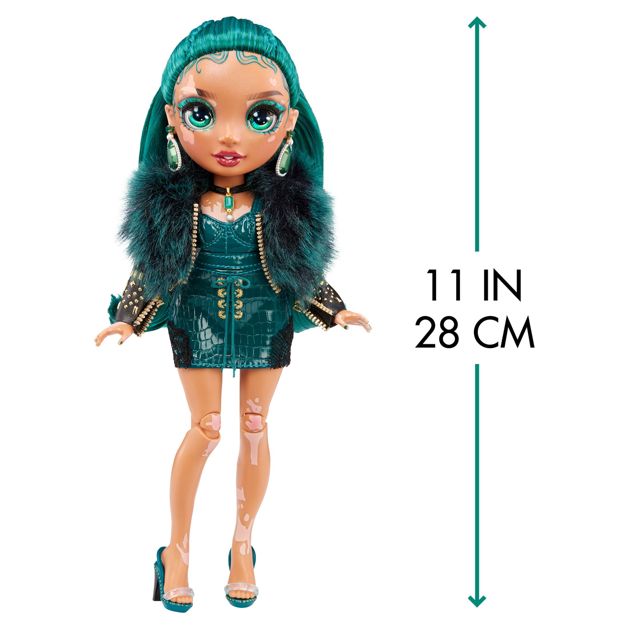 Rainbow High Jewel Richie- Emerald Green Fashion Doll with Vitiligo. 2 ...