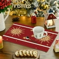 thumbnail image 5 of Steadline Red Christmas Linen Placemat - Washable Stain Resistant Table Mat with Holiday Print for Dining Room Kitchen Festive Decor Insulation Pad, 5 of 7