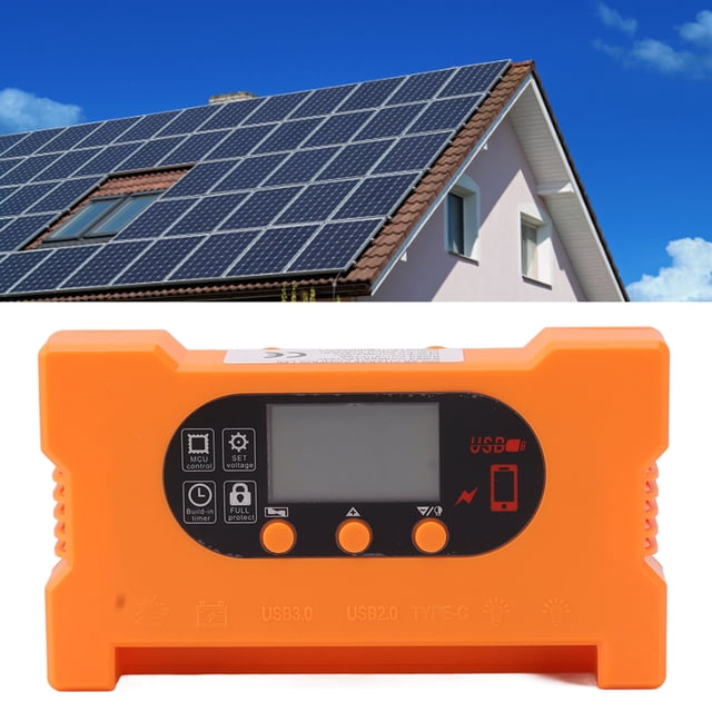 Solar Charge Controller Dual USB Type C Ports Charging DC5521 Interface Solar Regulator USB 5V Output