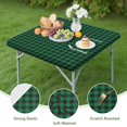 thumbnail image 4 of Green Black Checkerboard Checkered Pattern Square Fitted Tablecloth with Elastic Edge,Square Table Cover,Washable Elastic Table Cover for Home Kitchen Party Decor 34"x34", 4 of 6