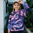 thumbnail image 2 of Uorisanigo Girls Half Zip Pullover Sweatshirt Oversized Cherry Blossom Snake Long Sleeve Pullover Top Outerwear No Hood Fashion Drop Shoulder Jackets Hoodies Fall Clothes, 2 of 7