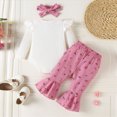 thumbnail image 5 of NOLDARES Baby Girl Clothes Newborn Infant Fall Outfit Romper Winter Pant Set Headband 3 Pcs Clothes for Girl(White,0-3 M), 5 of 8