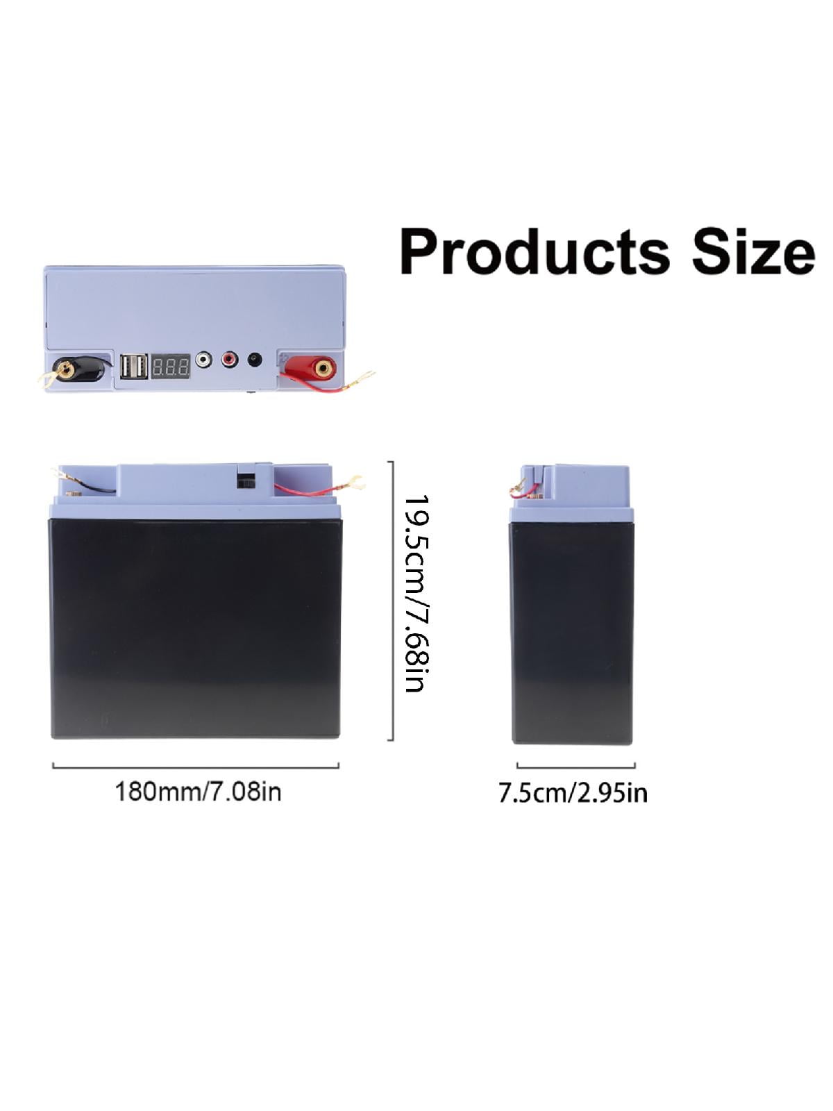 Battery Charging Case Power Banks Box with 2 USB Output Charging 12V 17A Rechargeable Battery Case Replacement